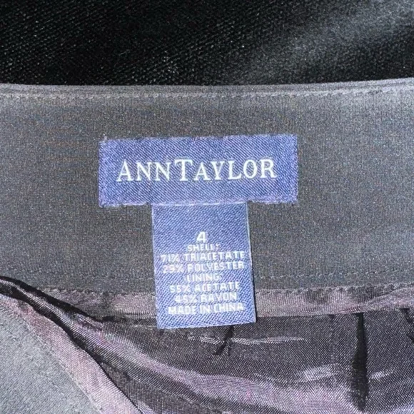 Ann Taylor -Women’s Black Business Skirt -Knee-Length/Double Pleats -Tag Size 4 - Picture 11 of 16